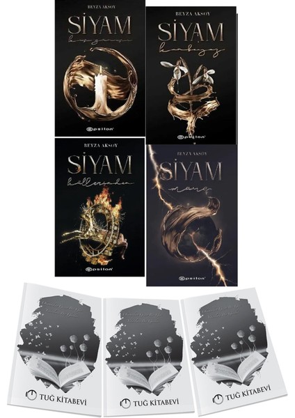 Siyam 1 Kış Güneşi Siyam 2 Kanbeyaz Siyam 3 Küllerinden Siyam 4 Mare Karton Kapak Beyza Aksoy 2 Kitap + Hediyeli