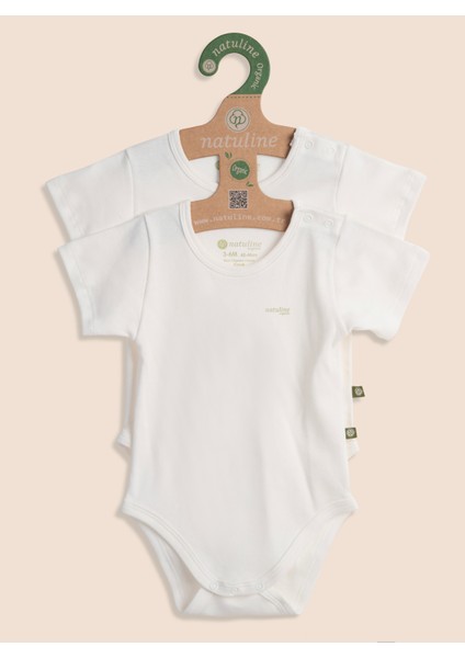 Bebek Body Organik Pamuk Kısa Kol Basic Nature Zıbın 2'li Paket