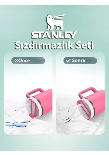 Quencher ve Yeni Nesil Pipetli Termos Uyumlu 3 Parça Sızdırmaz Koruyucu Aksesuar Silikon Set fırsatları