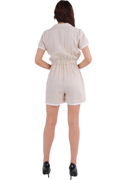 Kadın Cep Biye Detaylı Spor Şort Tulum fiyatları