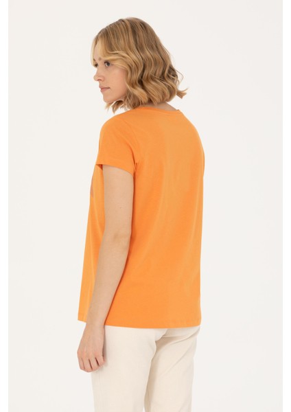 Kadın Yazı Logo T-Shirt - Turuncu fiyatları