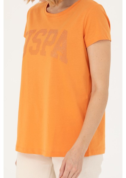 Kadın Yazı Logo T-Shirt - Turuncu indirimleri