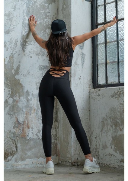 Dar Kesim Spor Tayt Toparlayıcı Dekolte Tasarım Ekstra Yüksek Bel