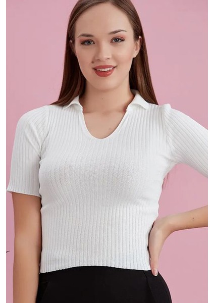Polo Yaka Kısa Kol Kaşkorse Bluz modelleri