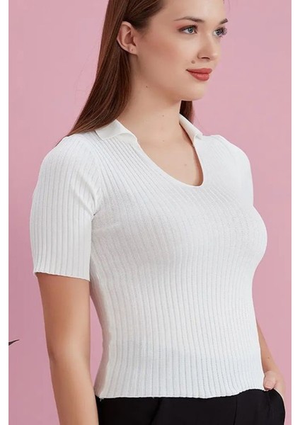 Polo Yaka Kısa Kol Kaşkorse Bluz fırsatları