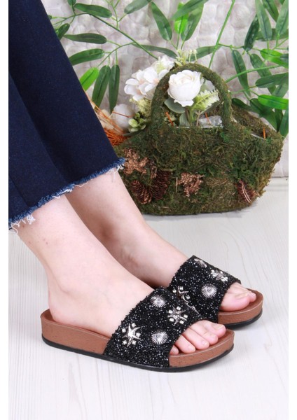 00903 Pienn Anatomik Esnek Rahat Taşlı Boncuklu Kadın Terlik