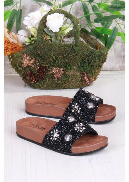 00903 Pienn Anatomik Esnek Rahat Taşlı Boncuklu Kadın Terlik modelleri