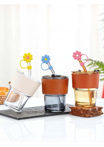 1 Adet 10 mm Stnly Quencher Silikon Pipet Tıpası Kapağı Toz Geçirmez Kapak Çiçekli Pipet Başlığı