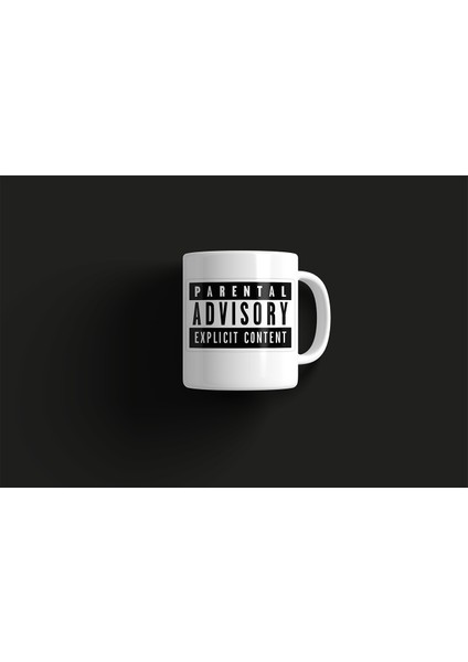Kupa Bardak - Parental Advisory Uyarı Desenli Kupa Bardak - Hediyelik Kupa Bardak