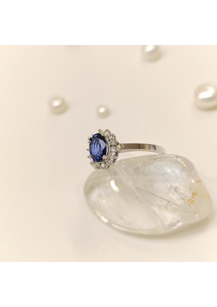 0.99CT Oval Safir ve Pırlanta Taşlı Yüzük 14 Ayar Altın Hd Videolu fiyatları