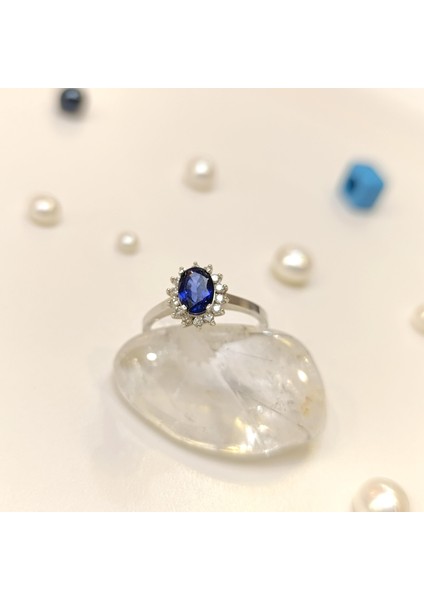 0.99CT Oval Safir ve Pırlanta Taşlı Yüzük 14 Ayar Altın Hd Videolu fırsatları