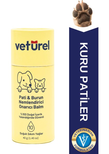 Kedi Köpek Pati Balm %100 Doğal Nemlendirici Stick Dirsek Burun Koruyucu Onarıcı Bakım - 40GR
