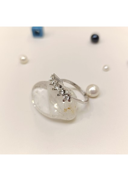 0.54CT F-G Color Beş Taş Pırlanta Taşlı Yüzük 14 Ayar Altın Hd Videolu fırsatları
