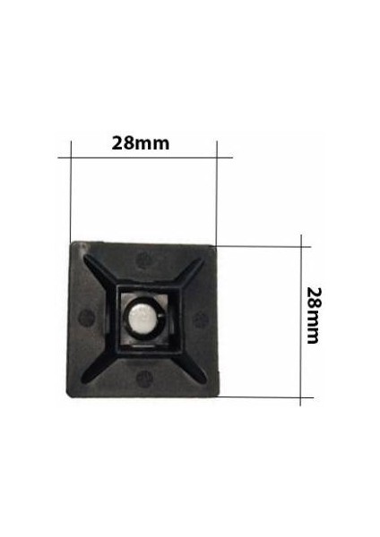 Yapışkanlı Kroşe 28MM x 28MM - Siyah - 10 Adet fiyatları