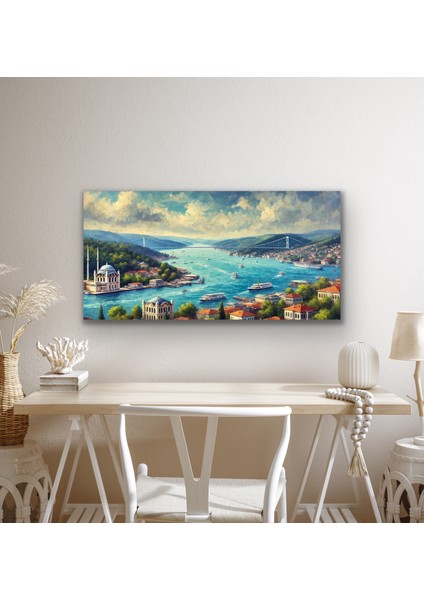 Istanbul Boğaz Manzarası Kanvas Tablo 60 x 120 cm
