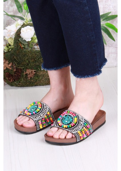 00303 Pienn Anatomik Esnek Rahat Taşlı Boncuklu Kadın Terlik fiyatları