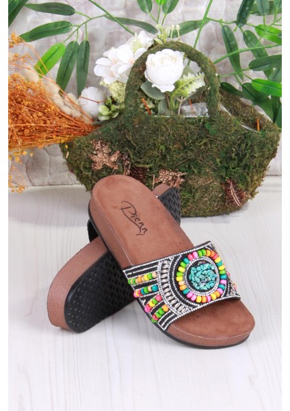 00303 Pienn Anatomik Esnek Rahat Taşlı Boncuklu Kadın Terlik fırsatları