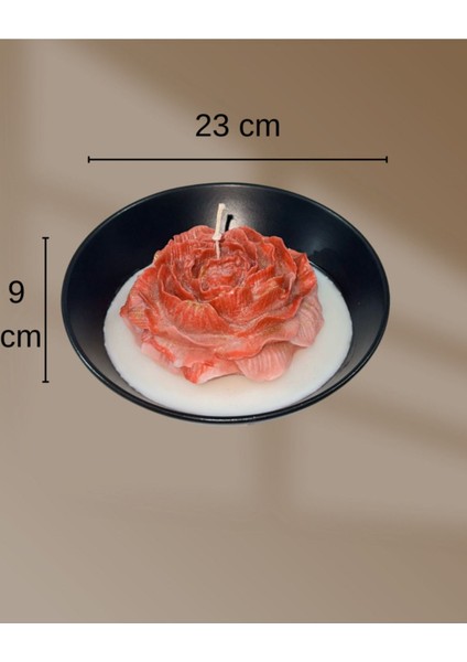 Fu-Glowis Büyük Boy El Yapımı Gül Desenli Kokulu Mum – Pudra | 23X9 cm | Doğal Soya Wax Katmanlı modelleri