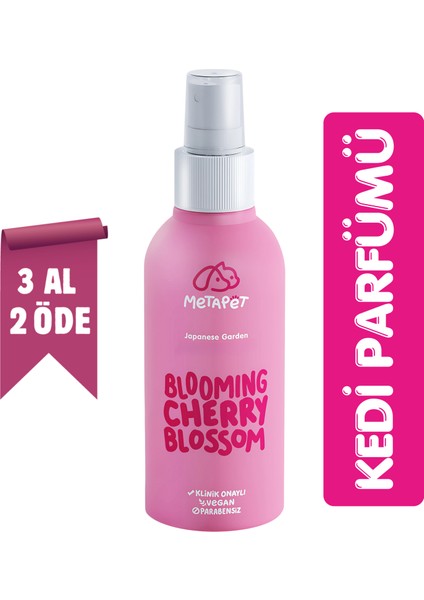 Doğal Kedi Parfümü Kolonyaları Japon Kiraz Çiçeği, Koku Giderici Sprey, Yavru Kedilere Uygun, 150 ml