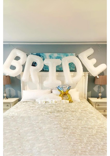 Beyaz Bride Balonları 100 cm Dev Brıde Balon Bekarlığa Veda Balon Seti