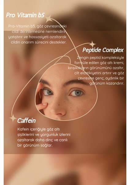 Peptid Complex Göz Altı Torbası, Göz Çevresi Morluk Ve Ince Çizgi Karşıtı Göz altı Kremi