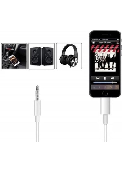 Iphone 7 8 x Max 11 12 Pro Uyumlu Lightning To Aux Kablo 1mt Araç Müzik Kulaklık Ses Aux Dönüştürücü fırsatları