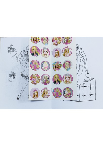 4 Adet Stickerli Boyama Kitabı 12 Li Pastel Boya Kalemi Hediyeli AD50722