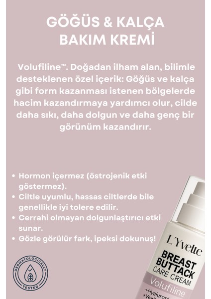 Volufiline Içeren Göğüs ve Kalça Dolgunlaştırıcı & Dikleştirici Şekil Verici Krem