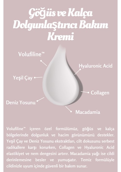 Volufiline Içeren Göğüs ve Kalça Dolgunlaştırıcı & Dikleştirici Şekil Verici Krem