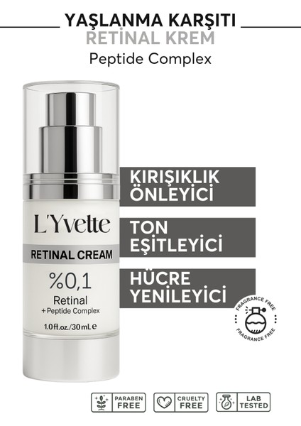 %0.1 Retinal Içeren Yaşlanma, Karşıtı, Onarıcı ve Leke Kremi