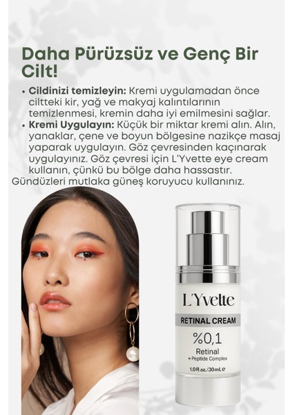 %0.1 Retinal Içeren Yaşlanma, Karşıtı, Onarıcı ve Leke Kremi