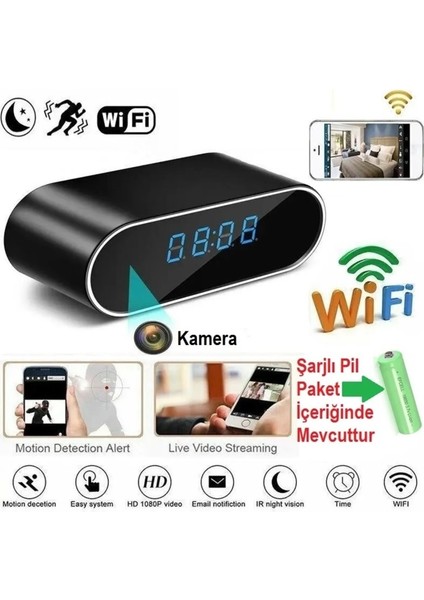 Kameralı Masa Saati Güvenlik Kamerası(Dünyanın Her Yerinden Uzaktan Izleme-Ses) modelleri
