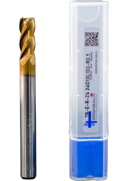 Ø4x18mm R0.5 TiSiN Kaplamalı Köşe Radyüslü Parmak Freze Derin Kanallarda Hassas Köşe İşlemleri İçin Özel Tasarım fiyatları