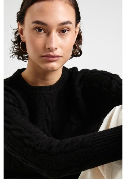 Kadın Guess Halat Örgü Sweatshirt - Siyah modelleri