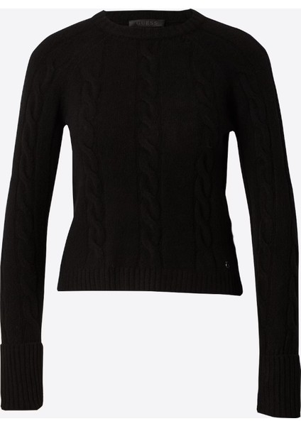 Kadın Guess Halat Örgü Sweatshirt - Siyah