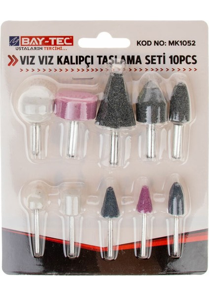 MK1052 Vız Vız Kalıpçı Saplı Taşlama Seti 10 Parça