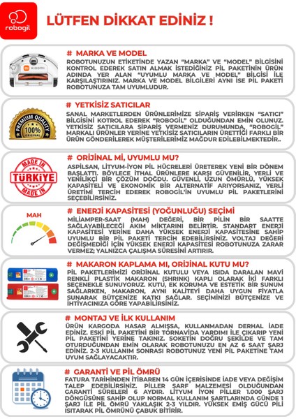 Omid i8 Pro 5800mAh Pili Uyumlu Robot Süpürge Bataryası C5804BS-Omi-001 fırsatları