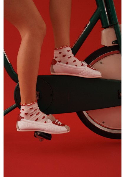 Flora Bağcıklı Deri Kadın Spor Ayakkabı Sneaker