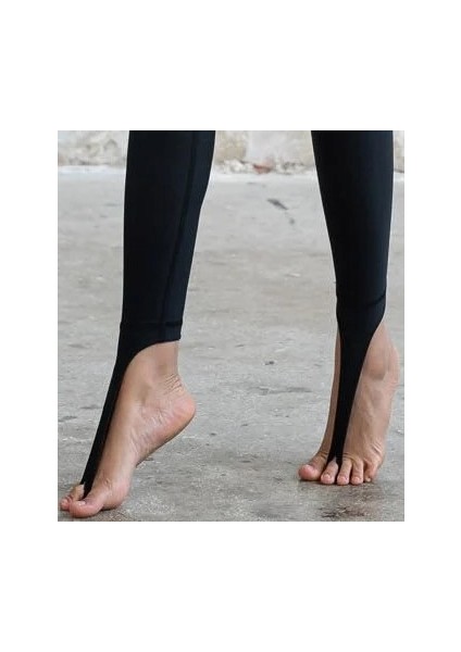 Rio Siyah Ayak Parmağından Geçmeli Ekstra Yüksek Bel Tayt