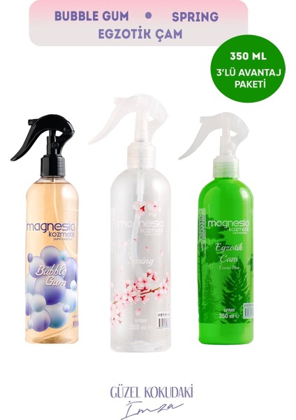 Oto Parfüm Spreyi Bubble,Spring,Çam 3'Lü Avantajlı Set