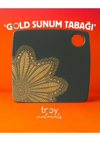 Seramik Gold Sunum Tabağı