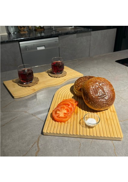 Oval Bambu Sunum ve Kesim Tahtası - 32.5 x 24.5 cm, Çok Amaçlı ve Şık Tasarım