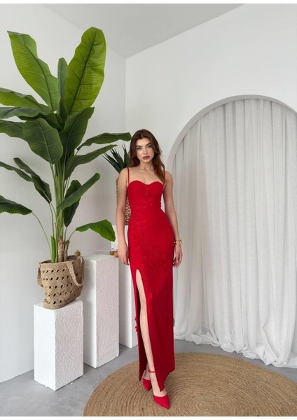 Stor Gül Detaylı Elbise