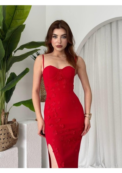Stor Gül Detaylı Elbise