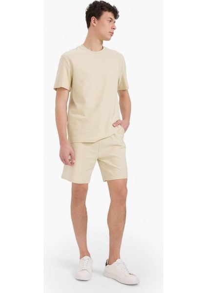Yeni Sezon %100 Pamuk Relax Fit Twill Cepli Şort