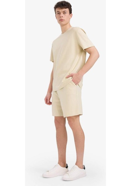Yeni Sezon %100 Pamuk Relax Fit Twill Cepli Şort