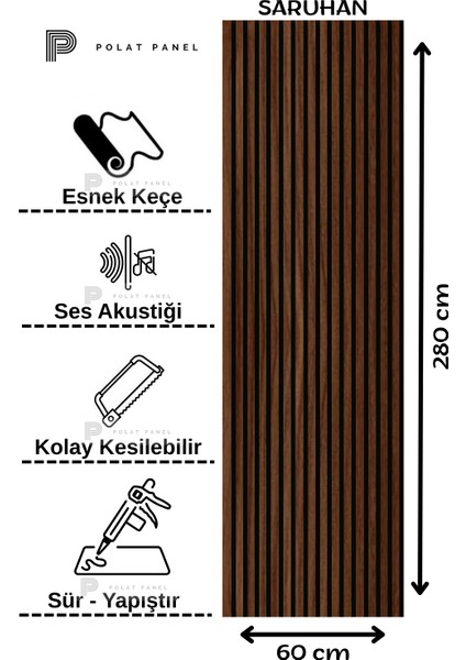 Saruhan Esnek Keçeli Slim Panel 60cm