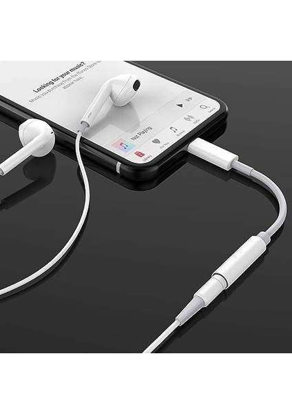 Apple iPhone Lightning To 3.5 mm Headphone Aux Jack Adapter Dönüştürücü - iPhone iPad Ipod Için Standart Çivi Jack Kulaklıklarınızı Kullanmanızı Sağlar