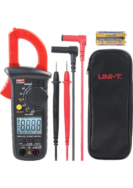 Ölçüm Pensesi, Unı-T UT200B+ Akım Pensesi Ac Akım True Rms Akım Ölçüm Cihazı Otomatik Ranging Ac/dc Gerilim, Ac Akım, Direnç, Diyot, Kapasite, Süreklilik Için Canlı Tel Algılama