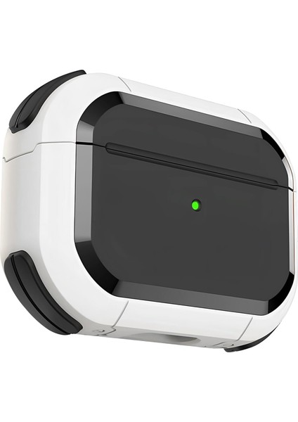 Airpods Pro 2. Nesil Için Armor Serisi Darbelere Karşı Ultra Güçlü Koruma Fiber Karbon Arka Tasarım Kılıf (Beyaz, Airpods Pro 2)